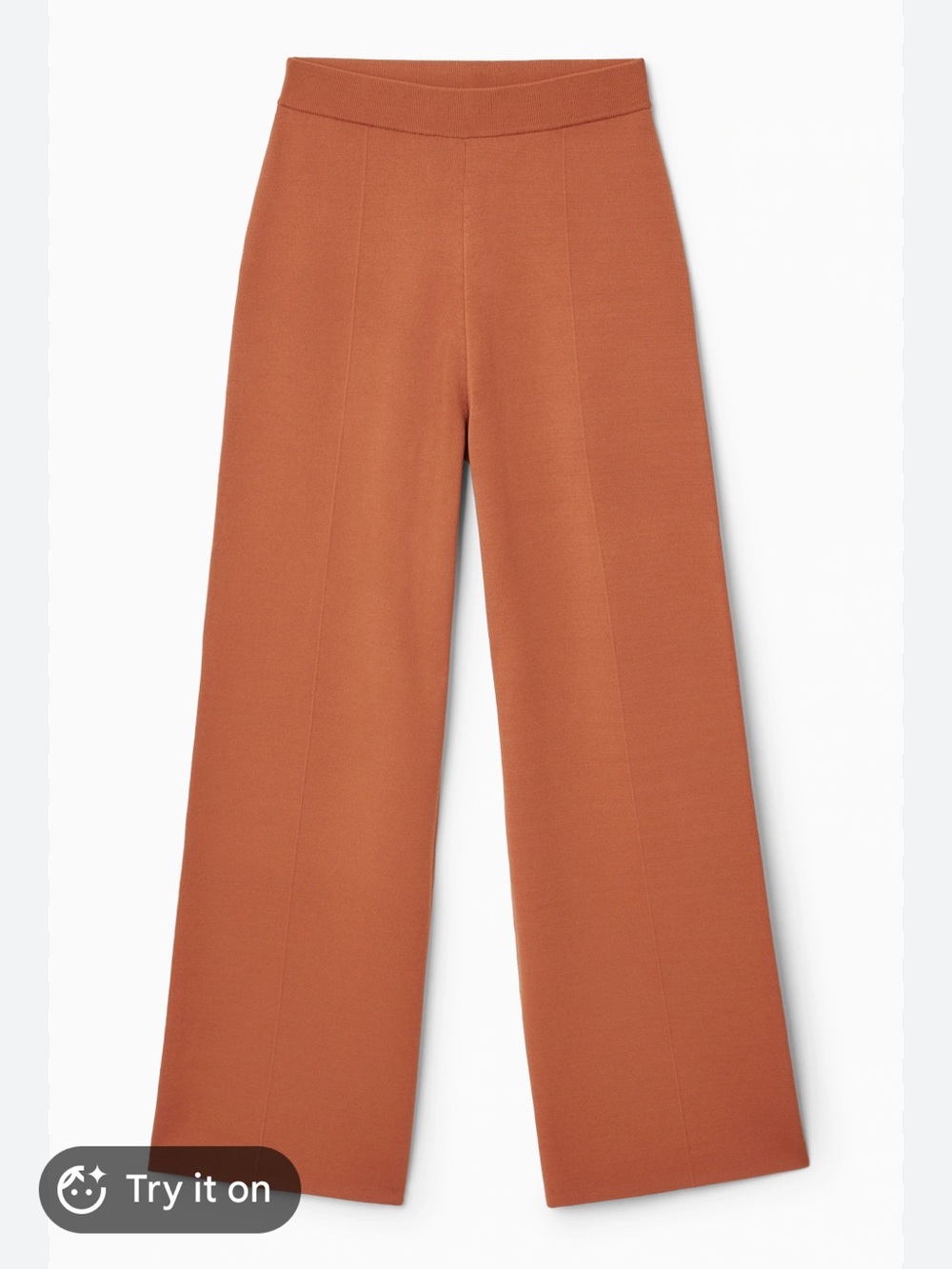 COS Wide-Leg Knitted Trousers - Rust